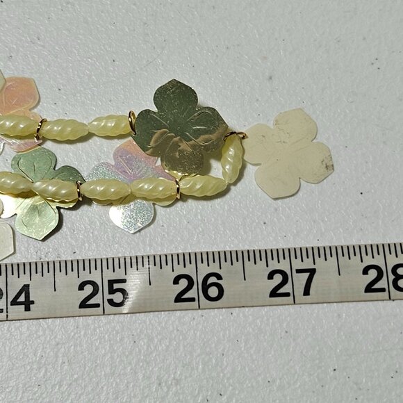 Boho Flower Shaped Metallic Beaded Necklace Iridescent Finish Fashion Jewelry - Picture 5 of 5